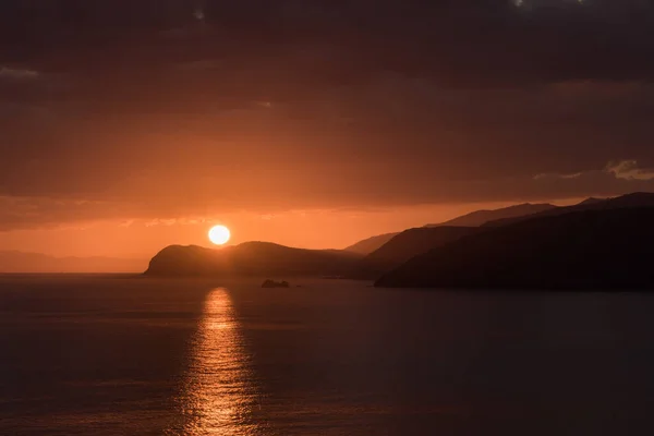 Захід Сонця Над Морем Від Острова Ельба Каполівері — стокове фото
