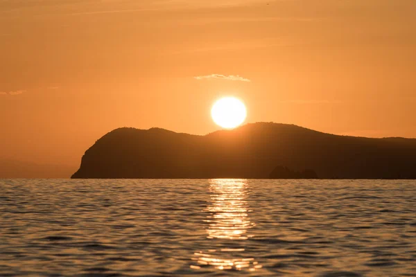 Захід Сонця Над Морем Від Острова Ельба Каполівері — стокове фото