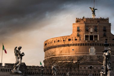 Roma 'daki Sant Angelo Kalesinin manzarası.