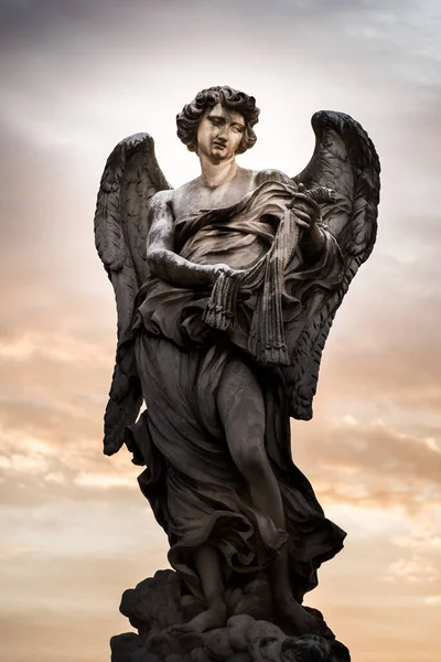 Ancient Sculpture Angel Castel Sant Angelo Rome — Stock Photo, Image