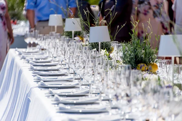 Wedding banquet decoration on a farm