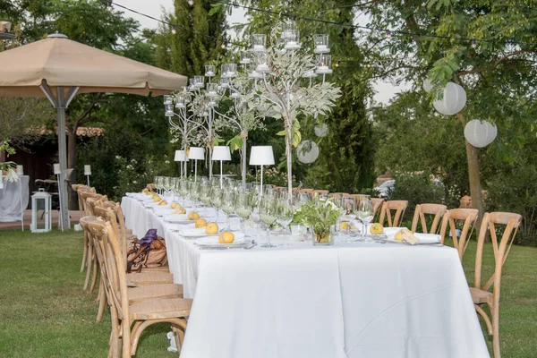 Wedding banquet decoration on a farm