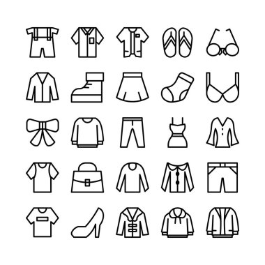 Moda simgesi, web sitesi, mobil uygulama, sunum, sosyal medya için vektör çizgisi. Kullanıcı arayüzü ve kullanıcı deneyimi için uygun.