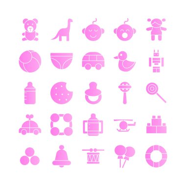 Bebek Oyuncakları simgesi web sitesi, mobil uygulama, sunum, sosyal medya için vektör gradyanı. Kullanıcı arayüzü ve kullanıcı deneyimi için uygun.