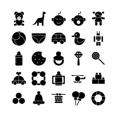 Bebek Oyuncakları simgesi web sitesi, mobil uygulama, sunum, sosyal medya için sağlam bir vektör belirledi. Kullanıcı arayüzü ve kullanıcı deneyimi için uygun.