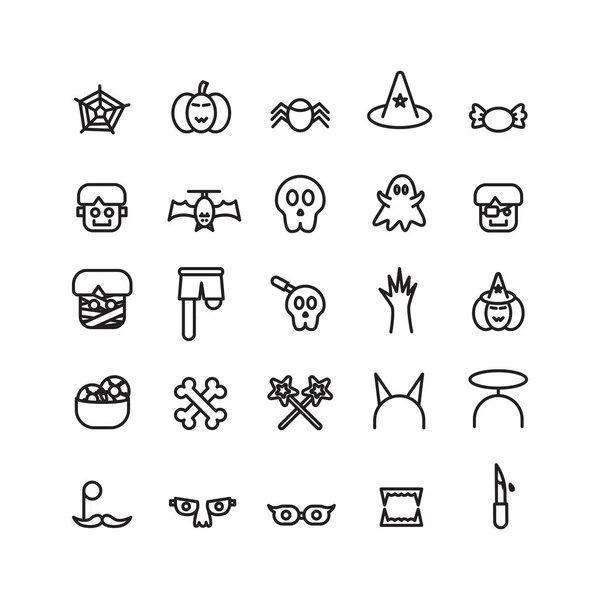 Conjunto Iconos Halloween Línea Vectorial Para Sitio Web Aplicación Móvil — Archivo Imágenes Vectoriales