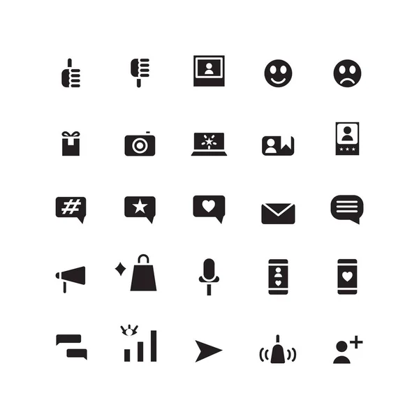 Influencer Icon Set Vecteur Solide Pour Site Web Application Mobile — Image vectorielle