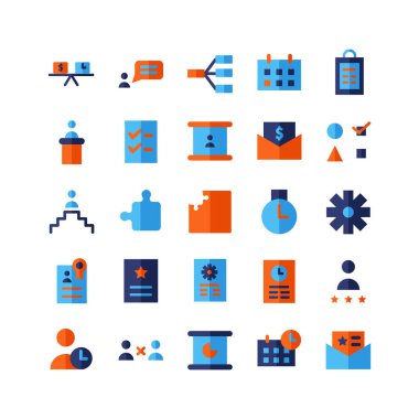 Proje Yönetimi simgesi web sitesi, mobil uygulama, sunum, sosyal medya için vektör düzleştirildi. Kullanıcı arayüzü ve kullanıcı deneyimi için uygun.