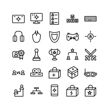 Web sitesi, mobil uygulama, sunum, sosyal medya için Spor Turnuvası ikonu set vektör hattı. Kullanıcı arayüzü ve kullanıcı deneyimi için uygun.