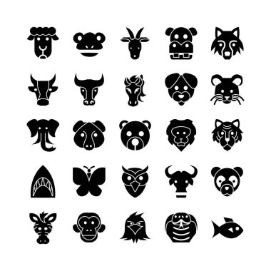 Hayvanat bahçesi simgesi web sitesi, mobil uygulama, sunum, sosyal medya için sağlam bir vektör belirledi. Kullanıcı arayüzü ve kullanıcı deneyimi için uygun.