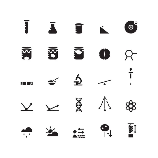 Icône Science Définir Vecteur Solide Pour Site Web Application Mobile — Image vectorielle