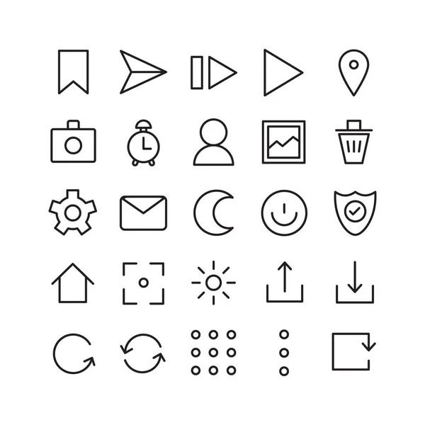 Mobile Interface Ikon Set Vektor Linje För Webbplats Mobilapp Presentation — Stock vektor