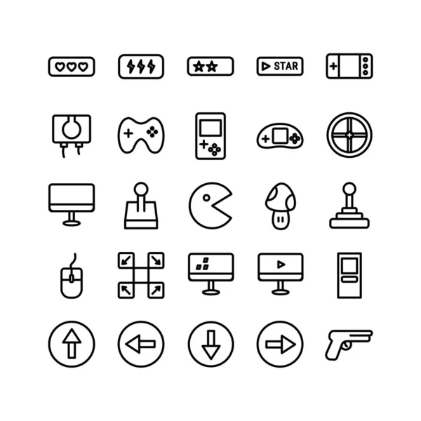 Video Game icon set vector line for website, mobile app, presentation, social media. Suitable for user interface and user experience.