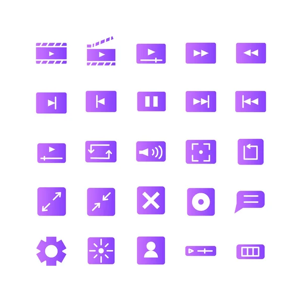 Video Player icon set vector gradient for website, mobile app, presentation, social media. Suitable for user interface and user experience.