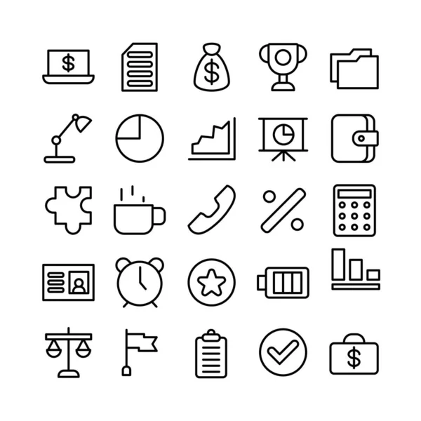 Conjunto Iconos Oficina Línea Vectorial Para Sitio Web Aplicación Móvil — Archivo Imágenes Vectoriales