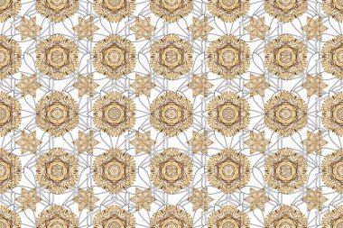 Altın soyut geometrik kusursuz desen. Arka planda Raster Gold ızgarası. Altın rengi elementlerle güzel bir artdeco şablonu. Sanat deco tarzı, modaya uygun vintage tasarım ögesi.