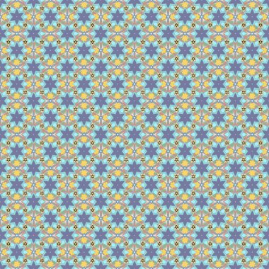 Vektör grafik baskı. Küçük çiçeksiz desen. Mavi, sarı ve mor renkli narin küçük çiçekler..