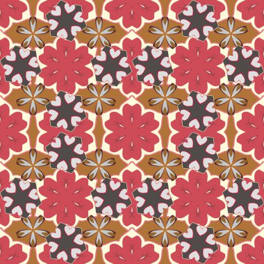 Şık bir şekilde stilize edilmiş çiçekler. Gri, kahverengi ve pembe renklerde, pürüzsüz, küçük çiçekler. Çiçek duvar kağıdı.