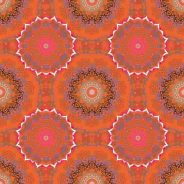 Klasik lüks, eski moda İspanyol süsü, duvar kağıtları, tekstil ve ambalaj için kraliyet Victoria dönemi dikişsiz dokusu. Enfes bir barok şablonu. Vektör damaske Gri ve turuncu renklerde kusursuz desen