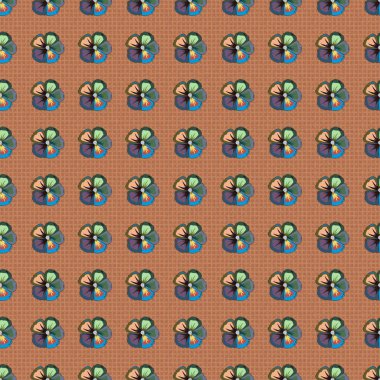 Gri, yeşil ve turuncu renkli kozmos çiçekleriyle geleneksel Hint çiçeksiz deseni. Vektör illüstrasyonu.