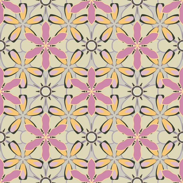 Геометрический Листовой Орнамент Графический Современный Шаблон Бесшовный Абстрактный Цветочный Узор — стоковый вектор