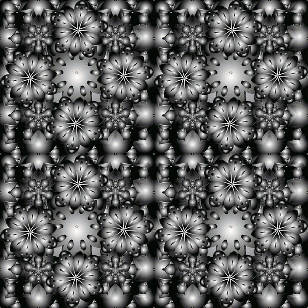 Patrón Plata Clásico Vector Damasco Elementos Abstractos Sin Costura Colores — Archivo Imágenes Vectoriales