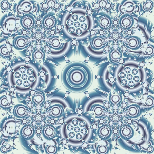 Zarif mavi, menekşe ve bej desenli, çiçekli ve Mandala elementli. El çizimi güzel bir vektör çizimi.