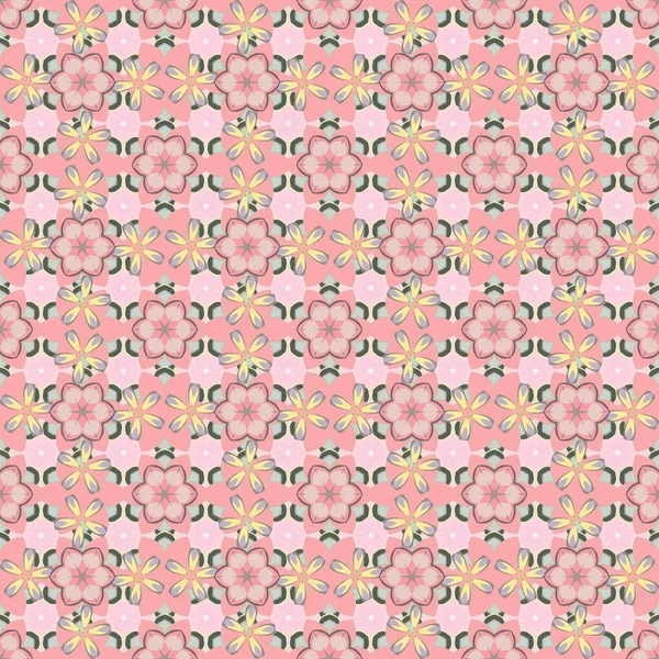 Vector Handbemalte Blumen Nahtloses Muster Mit Kleinen Blüten Den Farben — Stockvektor