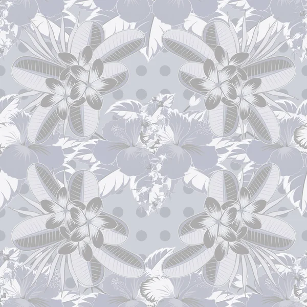 Vector Hibiscus Fleurs Motif Sans Couture Motif Floral Sans Couture — Image vectorielle