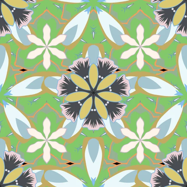 Motif Floral Sans Couture Tendance Petites Fleurs Couleur Jaune Verte — Image vectorielle