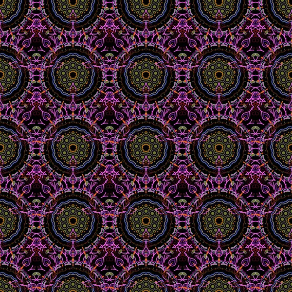 Vektorillustration Nahtloses Damastmuster Vintage Ornamentaler Hintergrund Mit Viktorianischem Muster Violetten — Stockvektor