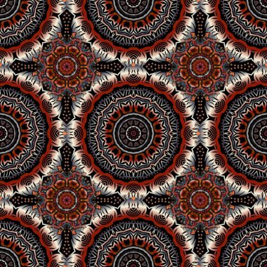 Karalamalar ve Mandala elementleriyle zarif, pürüzsüz bir desen. Güzel el yapımı, pürüzsüz vektör çizimi.