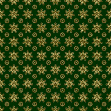Barok tarzında kusursuz desenli doğu süsü. Geleneksel klasik Altın Şablon. Yeşil ve altın desenli.