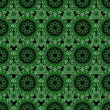 İple bağlanmış balık ağı deseni mavi ve yeşil renklerde. Vektör duvar kağıdı.