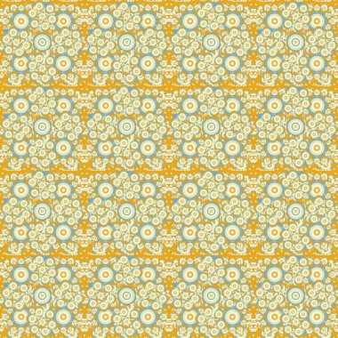 Antik ortaçağ barok süslemeli duvar kağıdı. Şam tarzında barok süsü deseni. Barok damaske klasik sarı, mavi ve bej vektör dikdörtgen desensiz arkaplan.