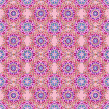 Geleneksel raster gotik damask arka planı. Violet ve pembe arkaplansız çiçek süsleme deseni. Tebrik kartı, sunum veya düğün davetiyeleri için soyut arabesk arkaplanı.