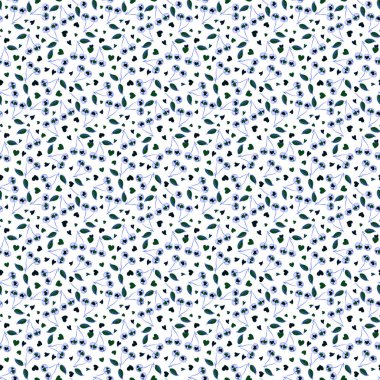 Vector vintage tasarımı. Yeşil, gri ve mavi renklerde soyut vişne arkaplanı. Viktorya tarzı kirazlı, kirazsız desen. Bir buket retro bitki. Çiçek illüstrasyonu.