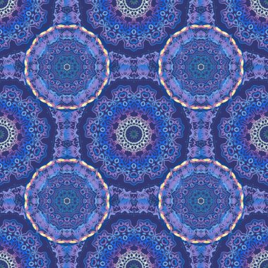 Vektör çizimi. Mavi ve menekşesiz desen doğum günü kartı, davetiye ya da afiş için uygun. Ortaçağ çiçek desenli. Dekoratif simetri arabesk.