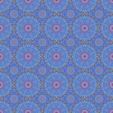 Raster illüstrasyonu. Yeşil, kırmızı ve pembe desenli şal desenli duvar kağıdı. Kusursuz arkaplan, grunge biçimi.