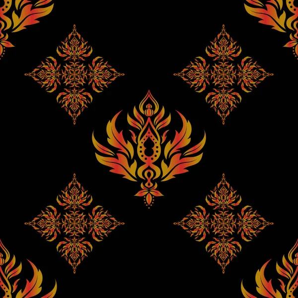 Вашого Дизайну Шпалер Або Текстилю Безшовна Ілюстрація Чорному Тлі Векторний — стоковий вектор