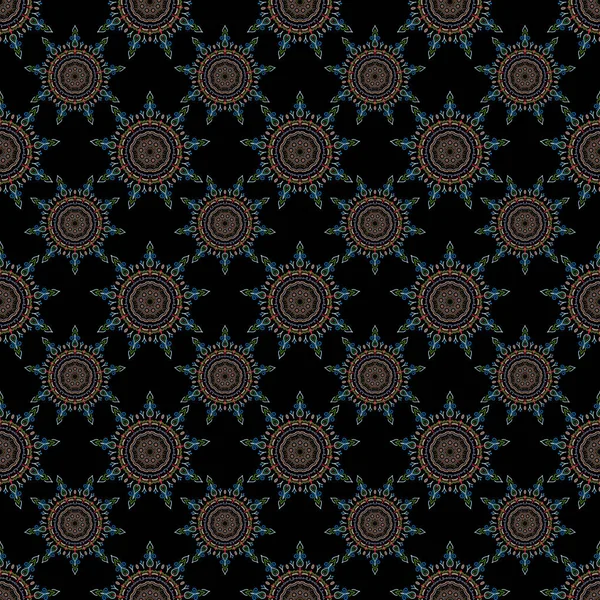 Patrón Abstracto Estilo Árabe Fondo Vector Sin Fisuras Textura Azul — Vector de stock