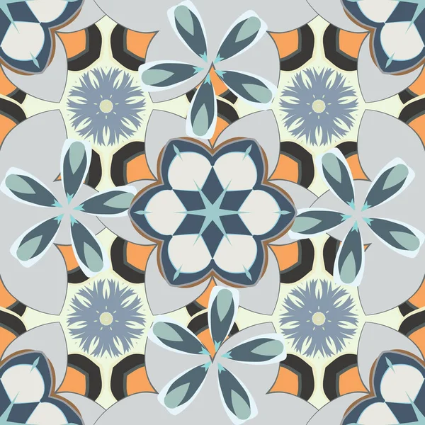 Seamless Pattern Decor Textile Raster Illustration Raster Beautiful Ditsy Flowers — Stock Vector