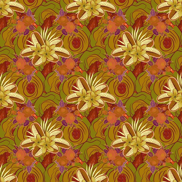 Blumenvektor Nahtloses Muster Vintage Stil Ditsy Stil Kleine Blüten Roten — Stockvektor