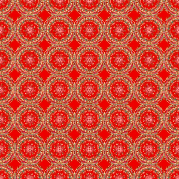 Fond Sans Couture Fond Écran Baroque Damassé Ornement Brun Rouge — Image vectorielle