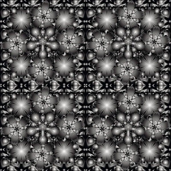 Яркий Бесшовный Узор Векторным Геометрическим Орнаментом Рождественских Традиционных Цветах Серебро — стоковый вектор