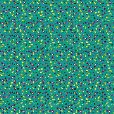 Vektör suluboya arka plan. Kusursuz desen. Mavi ve yeşil soyut kirazlar.