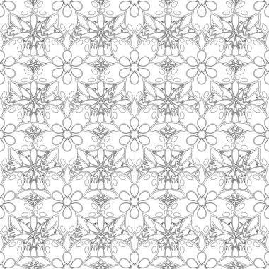 İslami doğunun hatları pürüzsüz. Tekstil ya da kumaş için kullanılabilir. Soyut beyaz ve siyah şekilli daire süsü. Müslüman, Doğu, Hint silueti, İran motifi.