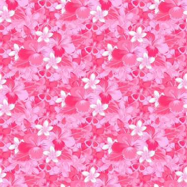 Motley pürüzsüz desen. Moda baskıları için zarif bir şablon. Bahar çiçeği arkaplanı. Küçük renkli çiçekler. Beyaz, morumsu ve pembe çiçekli güzel desenler..