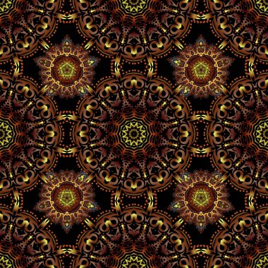 Damask çiçeksiz desen. Vektör illüstrasyonu.