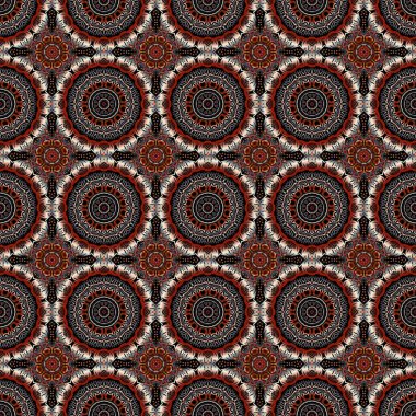 Gri, kırmızı ve kahverengi renklerle çiz. Vektör çizimi. Çiçeklerin canlı tekrarlanması - kusursuz desen oluşturmak için herhangi bir hatları doldurmak için kullanın.